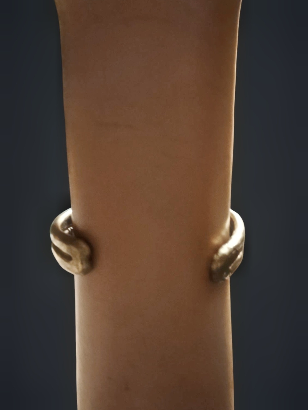 Sculptural Gold Tone V-Accent Cuff Bracelet - Picture 7 of 10